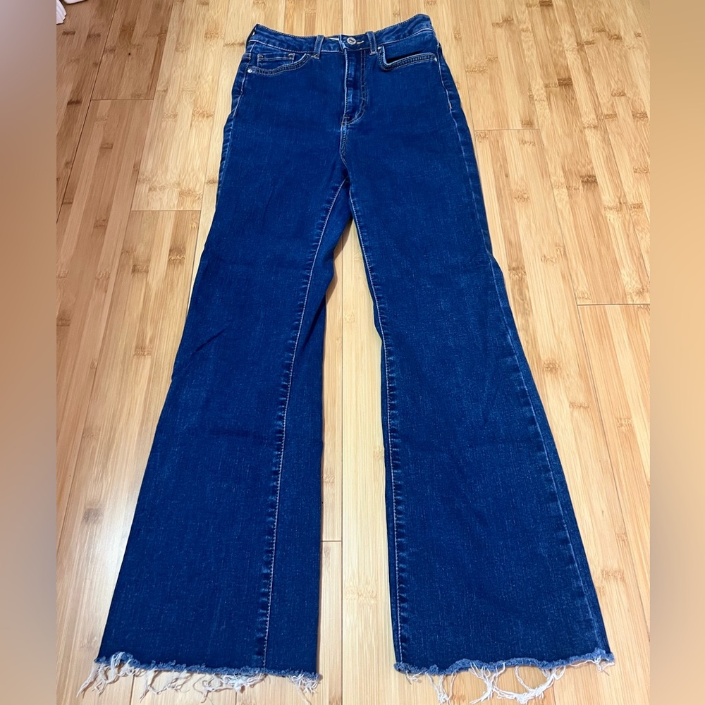 Forever 21 Dark Blue Wide Leg Jeans